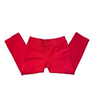 Lands End Straight Leg Fit 2 five pocket Corduroy Pants red size 16 petite